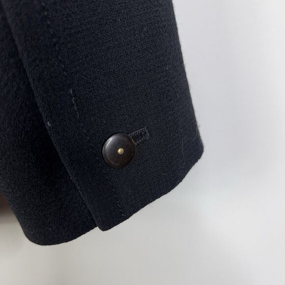 VTG J. Crew Women Wool Black Blazer Size XS? Jewel Button Fully Lined Office - Picture 5 of 10